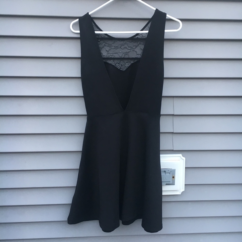 H&M Lace Little Black Dress with Deep V Back